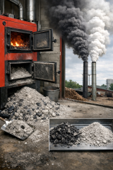 Величезна кількість золи в твердопаливній котельні: діагностуємо проблему за кольором диму і структурою попелу