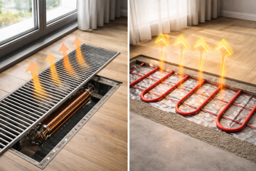 Підлоговий конвектор або тепла підлога: Принцип роботи  порівняння за швидкістю нагрівання