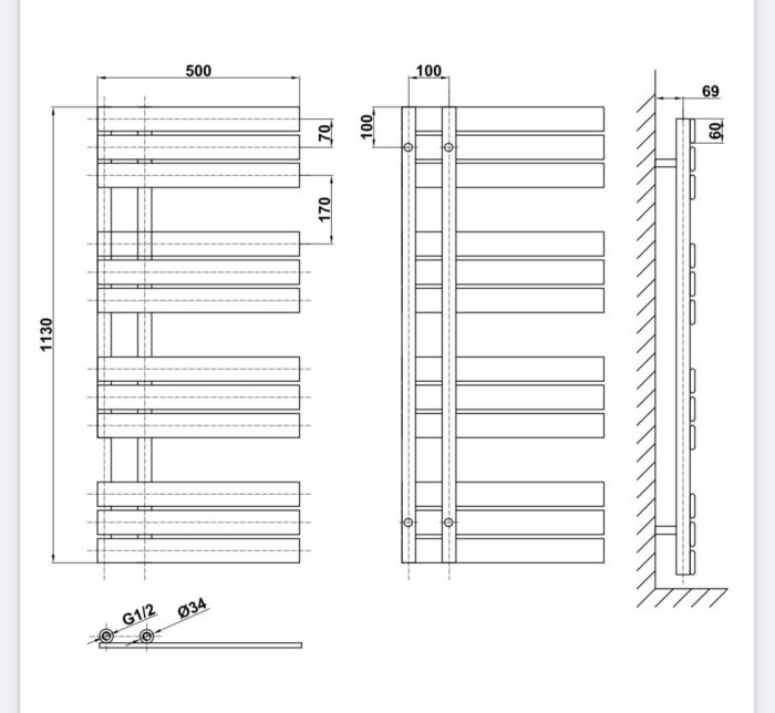 Дизайнерська рушникосушка Antibes 12/1130 білий