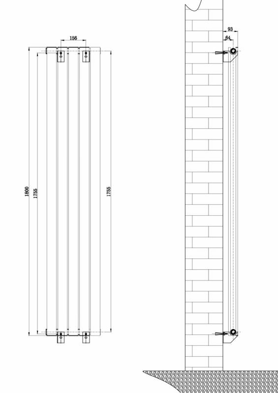Дизайнерский вертикальный радиатор отопления ARTTIDESIGN Livorno II 5/1800/340 белый матовый