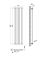 Вертикальний дизайнерський радіатор опалення ARTTIDESIGN Rimini 6/1500/354/50 білий матовий