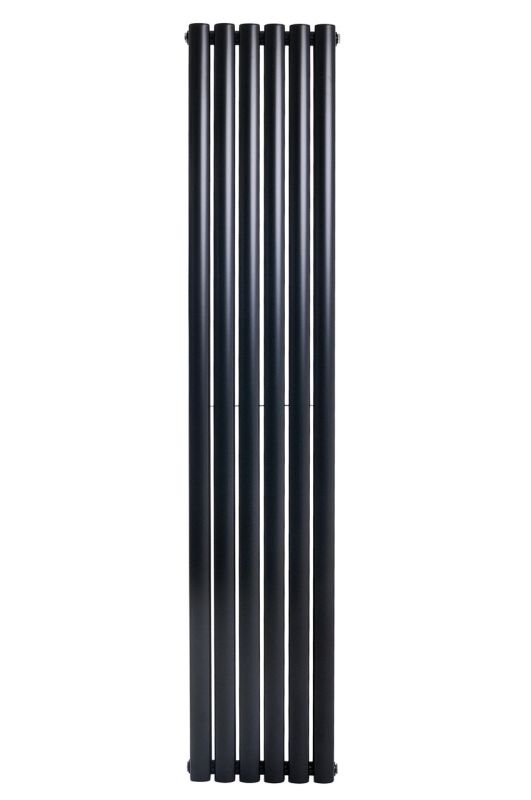 Вертикальный дизайнерский радиатор отопления ARTTIDESIGN Rimini II 6/1800/354/50 чёрный матовий