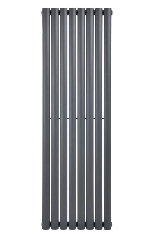 Дизайнерский вертикальный радиатор отопления ARTTIDESIGN Rimini 8/1800/472/50 серый матовый.