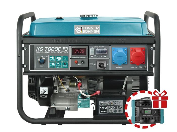 Бензиновый генератор 5,5 кВт Konner & Sohnen KS 7000E 1/3