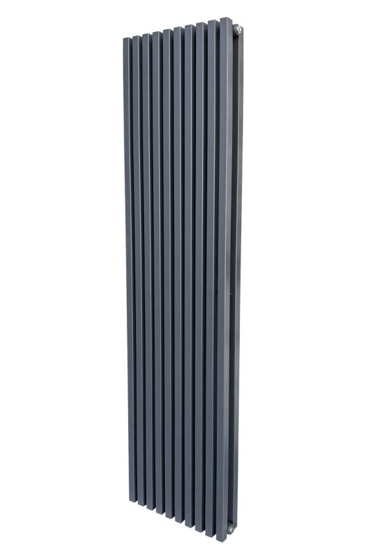Вертикальный дизайнерский радиатор отопления ARTTIDESIGN Ancona II 10/1800/460/50 сірий матовый