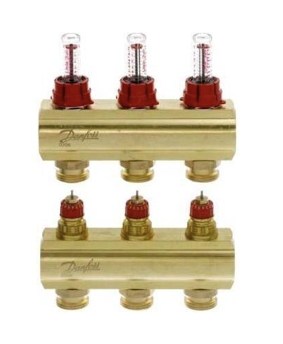 Коллектор Danfoss FHF 3+3 з ротаметрами (088U0523)
