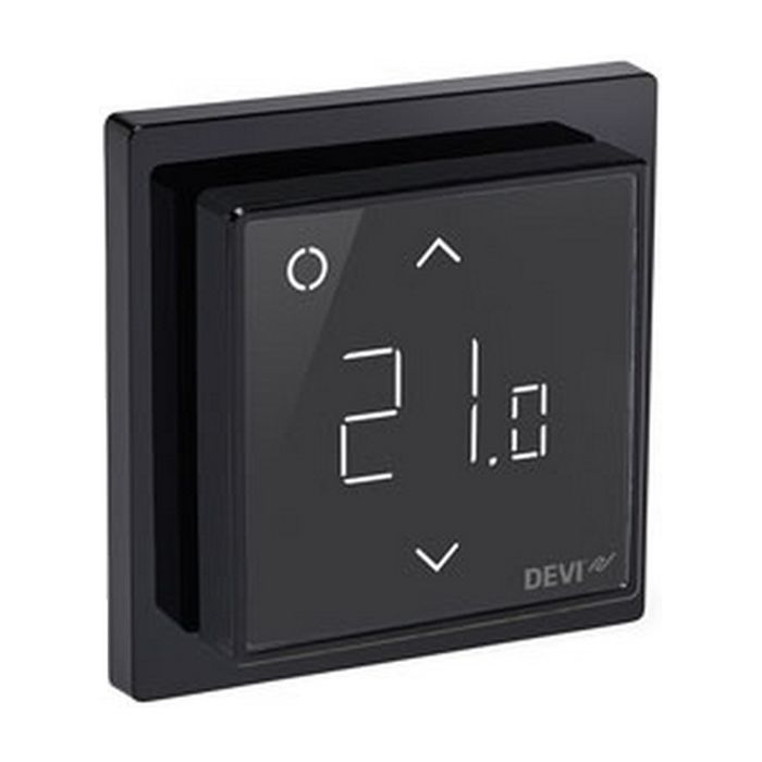 DEVIreg Smart Pure Black, Wi-Fi терморегулятор сенсорний, програмований, тижневий, чорний