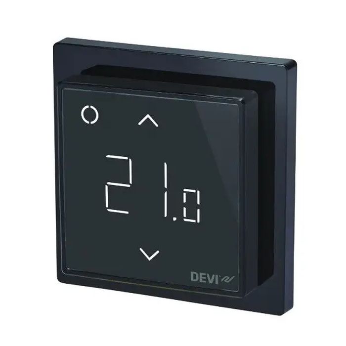 DEVIreg Smart Pure Black, Wi-Fi терморегулятор сенсорний, програмований, тижневий, чорний