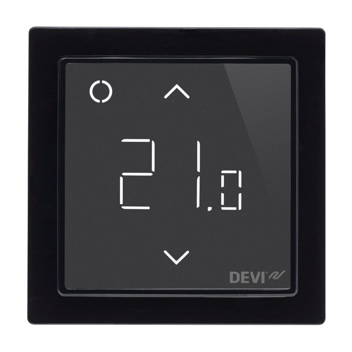 DEVIreg Smart Pure Black, Wi-Fi терморегулятор сенсорний, програмований, тижневий, чорний