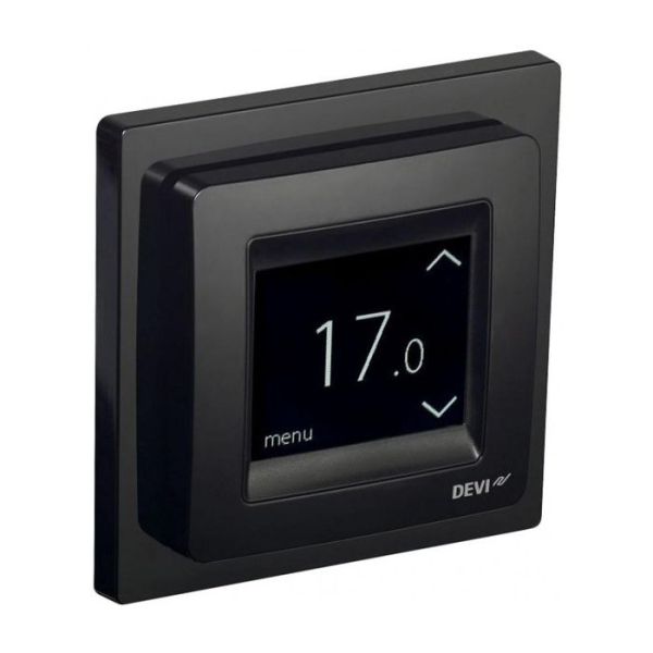 DEVIreg Touch Pure Black, терморегулятор сенсорний, програмований, тижневий, чорний