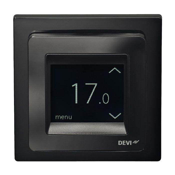 DEVIreg Touch Pure Black, терморегулятор сенсорний, програмований, тижневий, чорний