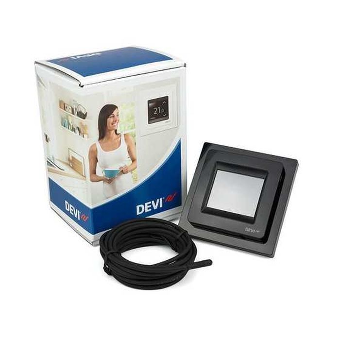 DEVIreg Touch Pure Black, терморегулятор сенсорний, програмований, тижневий, чорний
