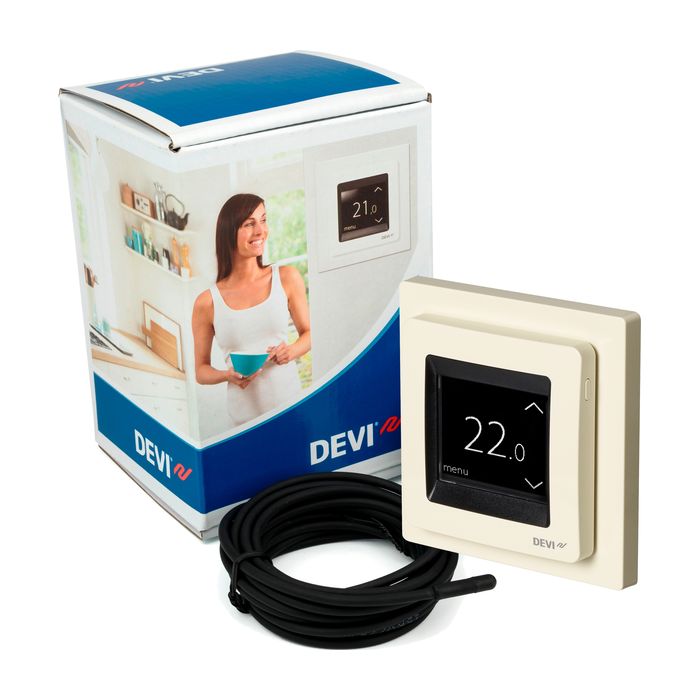 DEVIreg Touch ivory, терморегулятор сенсорний, програмований, тижневий, слонова кістка