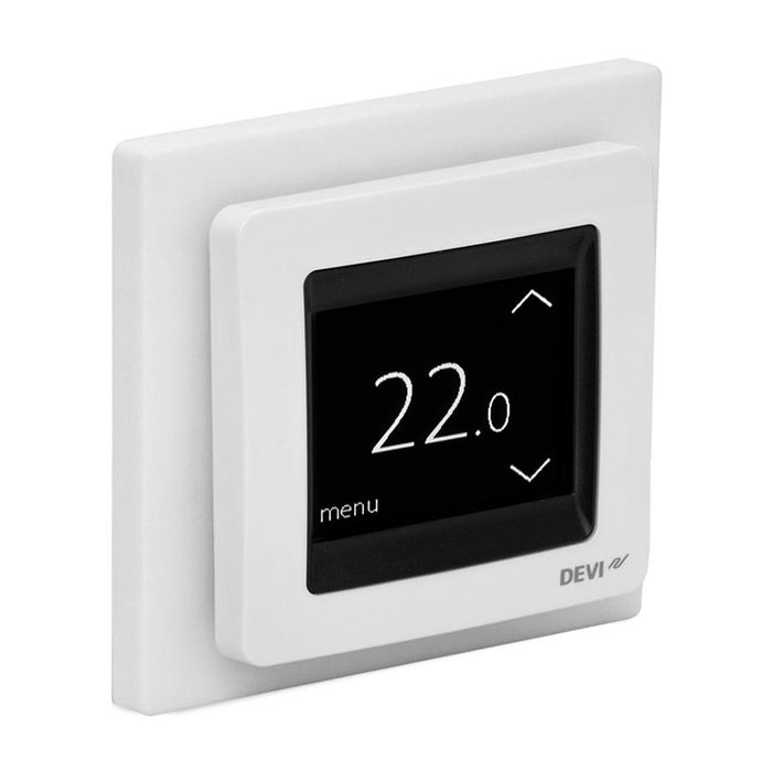 DEVIreg Touch Pure White, терморегулятор сенсорний, програмований, тижневий, білий
