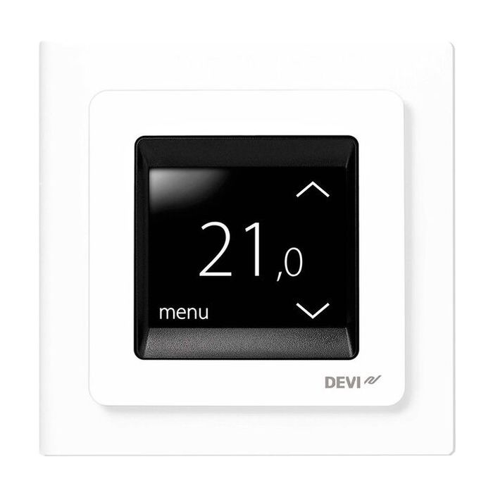 DEVIreg Touch Pure White, терморегулятор сенсорний, програмований, тижневий, білий