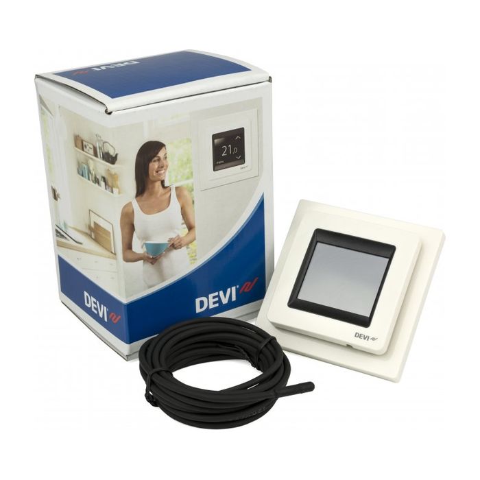 DEVIreg Touch Pure White, терморегулятор сенсорний, програмований, тижневий, білий