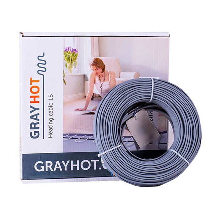 Grayhot Heating cable 15, комплект 29 м, 444 Вт, двухжильный нагревательный кабель  (2,2 - 3,6 м2)