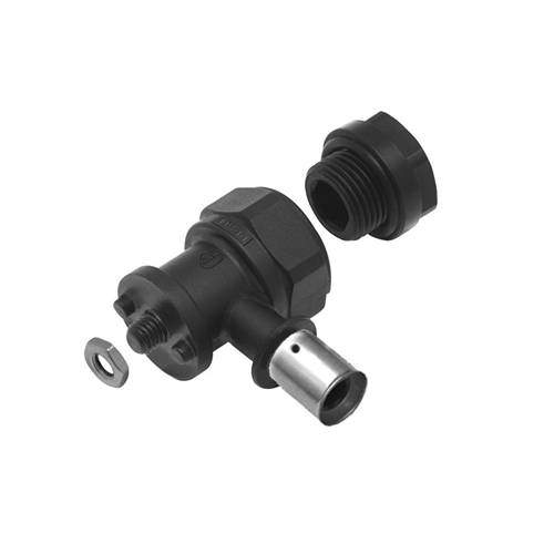 Відвід PPSU фіксований Press з прес-кільцем, з короткою полімерною заглушкою 16х2G1/2" KAN-therm