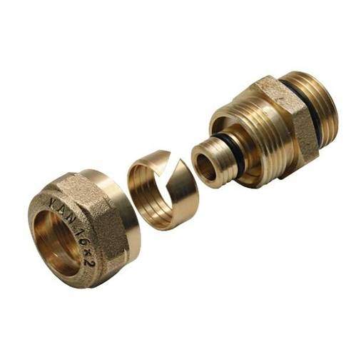 З'єднувач латунний для багатошарових труб 26х1 KAN-therm