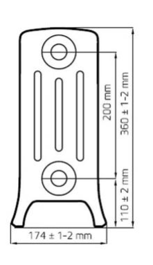 Чавун ретро радіатор Classic 200 Warm Well - 1секц