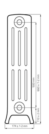 Чугун ретро радиатор Classic 500 Warm Well - 1секц