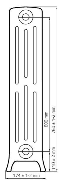 Чугун ретро радиатор Classic 600 Warm Well - 1секц