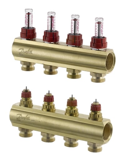 Колектор Danfoss FHF 4+4 з ротаметрами (088U0524)