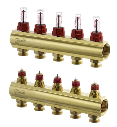 Колектор Danfoss FHF 5+5 з ротаметрами (088U0525)