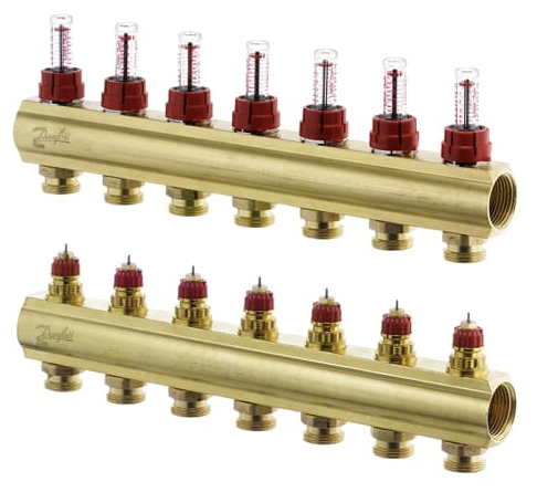 Коллектор Danfoss FHF 7+7 c ротаметрами (088U0527)