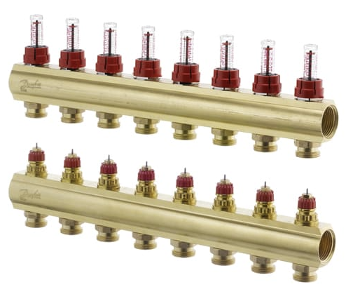 Колектор Danfoss FHF 8+8 з ротаметрами (088U0528)