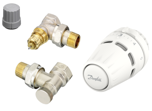 Danfoss Підключення радіатора кутове, комплект, Regus RA-FN+RLV-S (015G5301)