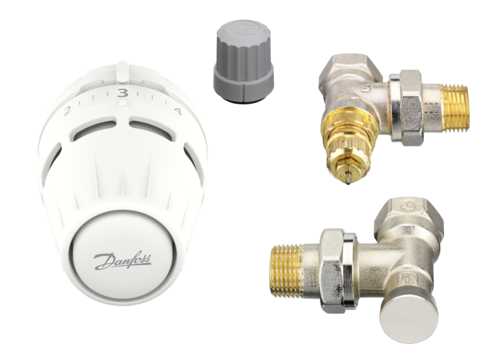 Danfoss Подключение радиатора угловое, комплект, Regus RA-FN+RLV-S (015G5301)