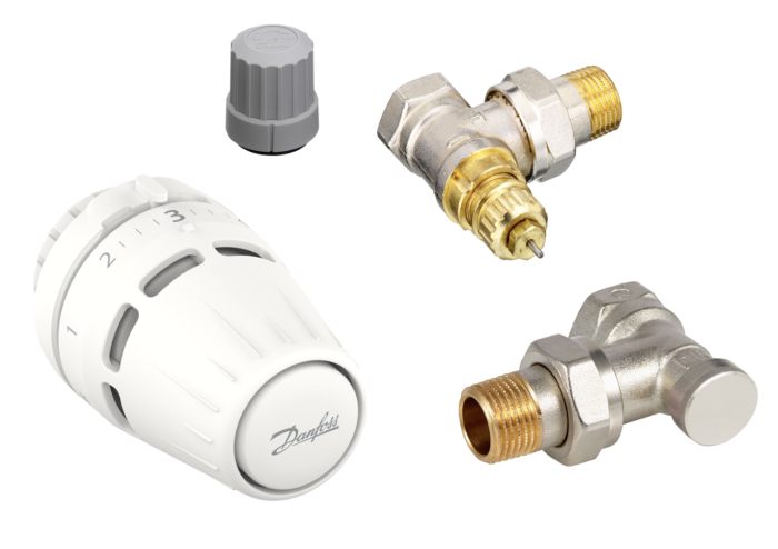 Danfoss Подключение радиатора угловое, комплект, Regus RA-FN+RLV-S (015G5301)