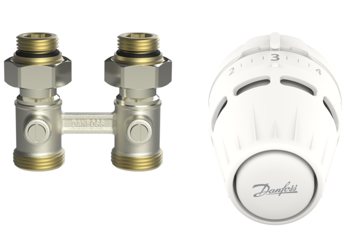 Danfoss "Бинокль" подключение радиатора прямое, комплект, Regus M30x1.5, RLV-KB (015G5308)