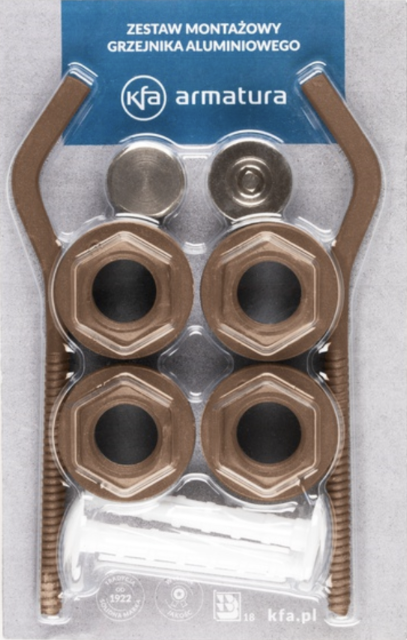 Корки та Аксесуари для радіаторів. Монтажний Комплект KFA Armatura COPPER дизайн (878-200-19)