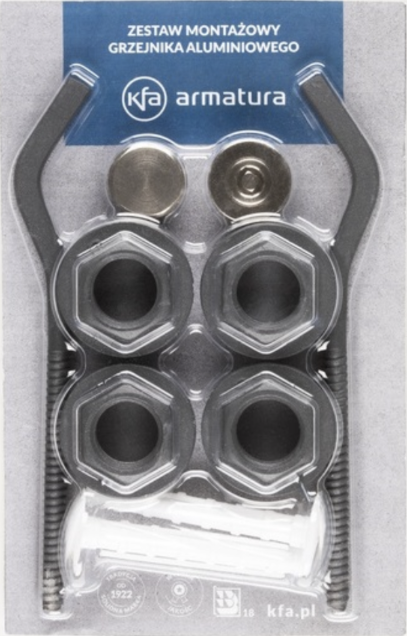 Корки та Аксесуари для радіаторів. Монтажний Комплект KFA Armatura GRAPHITE дизайн. (878-200-61)