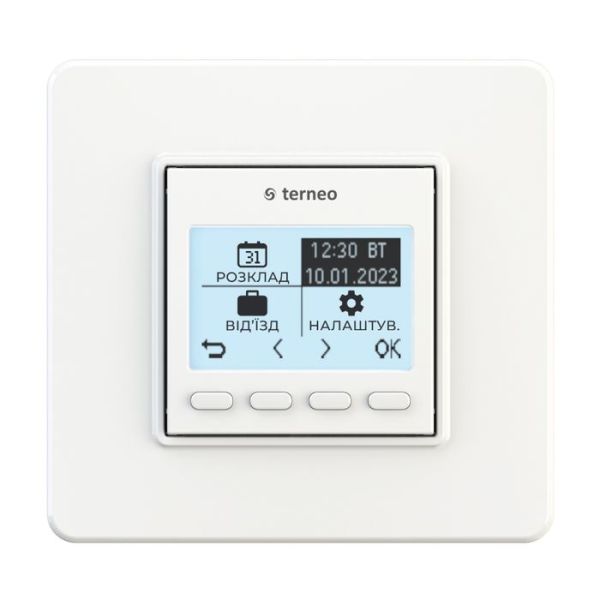 Terneo PRO білий, терморегулятор програмований, тижневий, 