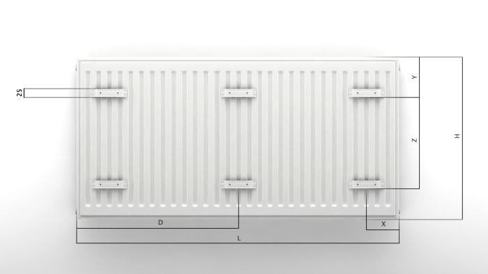 Радиатор сталь T22 бок 500x500 Rens (Украина)