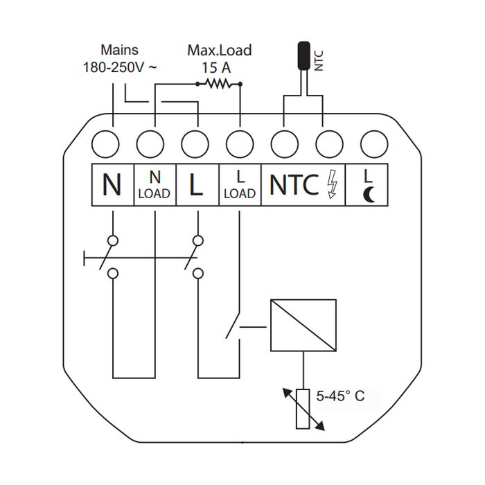 Veria Control B45, терморегулятор електромеханічний, 5-45°C