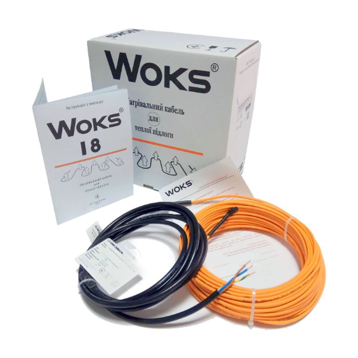 Woks 18, комплект 98 м, 1740 Вт, двухжильный нагревательный кабель